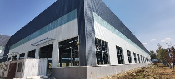 โครงสร้างสแตนเลสที่แข็งแรง Prefab โครงสร้างโลหะ Prefab โกดัง