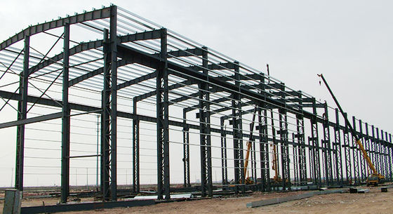 กรอบเหล็ก Prefab โรงงานโรงงานโลหะขนาดใหญ่