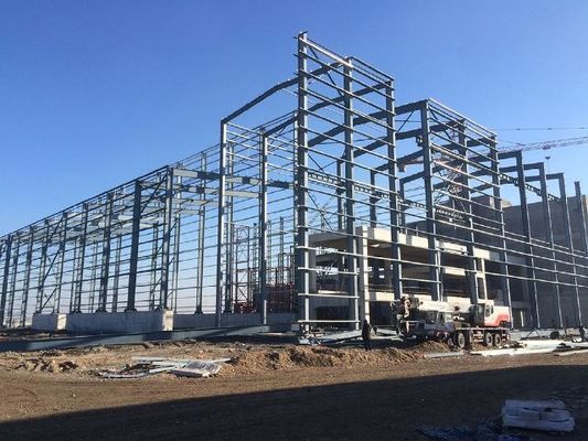 ความแข็งแรงสูง กันแผ่นดินไหว Prefabricated Wide Span Design โครงสร้างเหล็ก Frame Steel Prefab Building Workshop