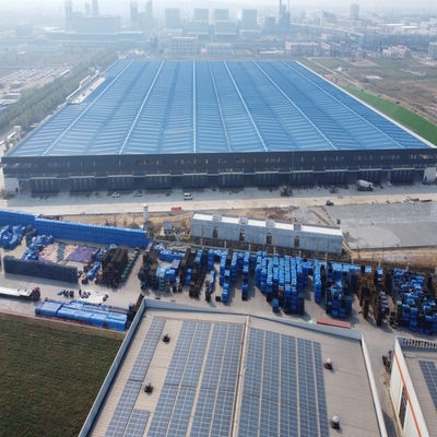 โกดังโครงสร้างเหล็ก Prefab ด้วยกรอบ H-Section Q235B Q355B