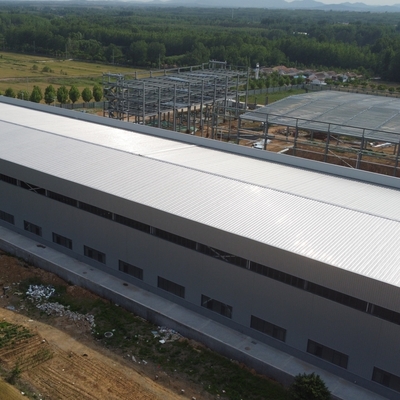 โครงสร้างเหล็ก Prefabricated Custom Warehouse Q355 ราง H-Section