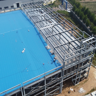 โครงสร้างเหล็ก Prefabricated Custom Warehouse Q355 ราง H-Section