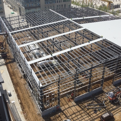 อาคารคลังสินค้าเหล็ก Prefab พร้อมผนังแผ่นแซนด์วิช