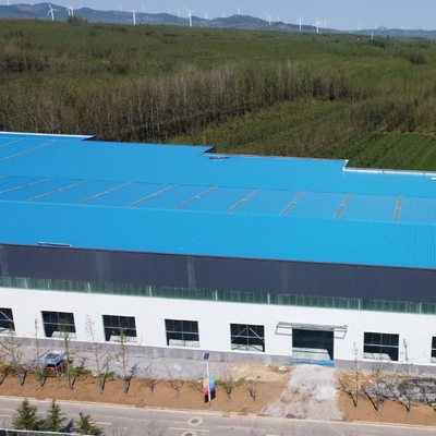 อาคารโครงสร้างเหล็ก Prefab Q235 Q355 โรงงานโกดังขนาดใหญ่