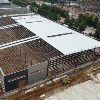 อาคารเหล็ก Prefab ที่สามารถปรับแต่งได้ มีอายุการใช้งาน 50 ปี