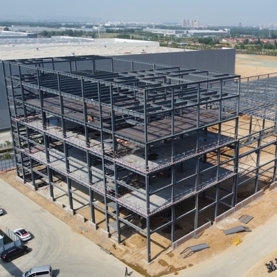 โรงงานโครงสร้างเหล็กสำเร็จรูปพร้อมสำนักงาน Q235B/Q355B